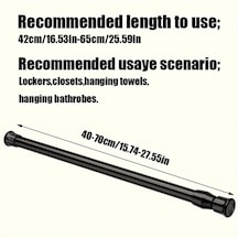 Hightower Siyah 40-70cm Kolay Kurulum Deliksiz Teleskopik Çubuk - Güçlü Yay Siyah