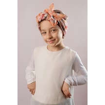Hürrem Bone Hardal Dijital Baskılı Çocuk Tesettür Eşarp Pamuk Polyester Dondurma Desenli 6002 43 Hardal