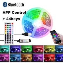 Jms Renkli 44 Tuşlu Rgb 5050 Led Şerit Bluetooth Bant Led 0.5-30mpc Tv Arkaplan Işığı Bt 44keys &30 M
