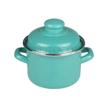 Lüks Emaye Mini Derin Tencere 12 Cm 900 Ml Renkli