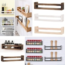 Kahverengi Ahşap Baharat Kavanoz Rafı Duvara Monte Şamandıra Rafları Kitap Kutusu Ekran Mutfak Depolama Rafı