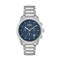 Hugo Boss HB1514007 Çelik Gri Mavi Kadran 44mm Erkek Kol Saati