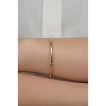 14 Ayar Altın Sade Silindir Bileklik 928 Gold Sarı Altın