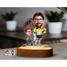 Bk Gift Kişiye Özel Baba-oğul Karikatürlü Dekoratif 3d Biblo Led Işıklı Gece Lambası-13, Babaya Hediye, Babalar Günü Hediyeleri Kobitmeyen138265 Bk Gi