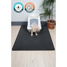 100x110 Cm Hücreli Kedi Kumu Paspası Kedi Matı Kedi Tuvalet Önü Paspası Siyah