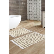 Alanur Home Kaymaz Taban Djt Klozet Takımı Trend Saçaklı Vintage Al5013 Bej