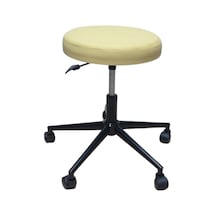 Krom Yıldız Ayaklı Hekim Taburesi Sarı Outdoor Kumaş