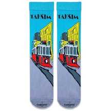Taksim Desenli Renkli Çorap