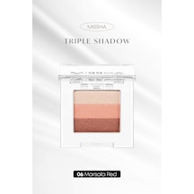 Yumuşak Dokulu, Dökülme Yapmayan 3 Renkli Göz Farı Triple Shadow No.6 Marsala Red 6