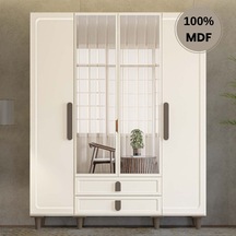 Manolya 4 Kapak Mdf Ayaklı Tasarım Gardırop Aytaşı