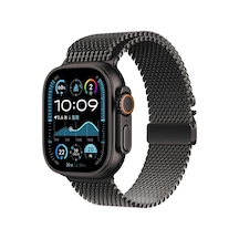 Apple Watch Ultra 49mm Nvth Krd-121 Metal Hasır Kordon-siyah