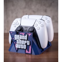 Omni Gta 6 Temalı Ikili Ps5 Kol Standı - Özel Tasarım Gta 6 Kontrolcü Standı, Playstation 5 Oyuncu Aksesuarı Konsol Standı Ve Tutucu Lacivert