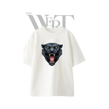 Thewert Black Panther Tasarım Baskılı Ünisex Beyaz Oversize T-shirt