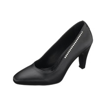 Costo Shoes 45-46-47-48-49-50 Numara Ays7986 Siyah Deri Topuklu Özel Seri Kadın Stiletto Siyah Deri