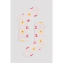 Penti Açık Pembe Kız Çocuk G.floral Soket Çorap Açık Pembe