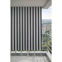 Antrasit-gri Balkon Perdesi Kornişli Bağcıklı Su Geçirmez Dış Mekan Dayanıklı Modern Balkon Brandası