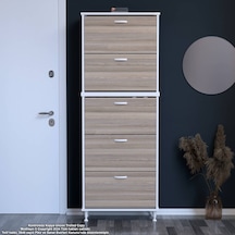 Modilayn Varbi Umay' 2 Li Antre Hol 72 X193x 25, 5 Cm Lik 5 Düşer Kapak 10 Göz Bölmeli Ayakkabılık Cordoba - Beyaz