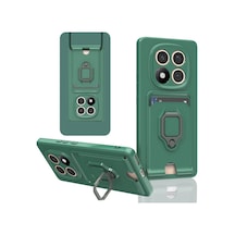 Xiaomi Redmi Note 14 Pro Plus Kılıf Zuma Kartvizitli Yüzüklü Yeşil