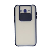 Samsung Galaxy Uyumlu J7 Kılıf Palm Buzlu Kamera Sürgülü Silikon - Lacivert Evimdeyokyok