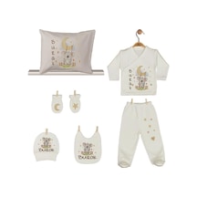 Pia Baby Gl 1911-08 İsme Özel Yastık Zıbın Set Krem