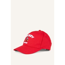 Defacto Disney Mickey Mouse Nakışlı Pamuklu Cap Şapka Kız Çocuk H6078a826wnrd1 Kırmızı-rd1