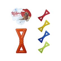 Natura 12.5 CM Plastik Üçgen Kemik Köpek Oyuncağı Çok Renkli
