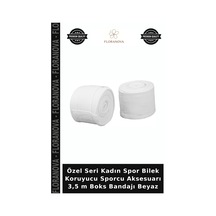 Özel Seri Kadın Spor Bilek Koruyucu Sporcu Aksesuarı 3,5 M Boks Bandajı Beyaz