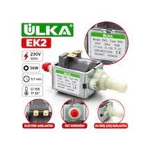 Ulka Ek2 56w 230v Elektromanyetik Su Pompası Kahve Makinesi Pompası Gri