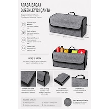 Sonictouch Araba Oto Çantası Gri Keçe Araç İçi Aksesuar Bagaj İçi Düzenleyici Katlanabilir Organizer 1 Adet