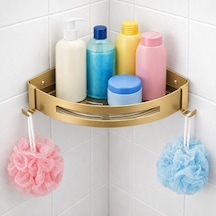 Fause Banyo Köşe Rafı 304 Paslanmaz Çelik 23x23 Cm Mat Altın Kbk100-bg Mat Altın