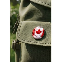 Kanada Canada Abstract Ülke Bayraklı Buton Rozet - 44 MM 5 Adet Çok Renkli