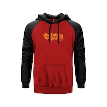 Lucifr Fire Kırmızı Renk Reglan Kol Sweatshirt Kırmızı
