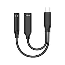 Ally Apple Uyumlu iPhone 15 Type-c Şarj + 3.5mm Kulaklık 2in1 Çevirici A