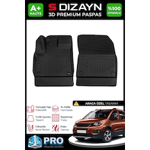 Peugeot Rifter Panelvan 3d Pro Havuzlu Paspas Ön 2'li 2019 Üzeri A+ Kalite 3ds-sdz033