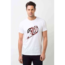 Anime Fairy Tail Glass Guild Emblem Baskılı Beyaz Erkek Tshirt (534760302)