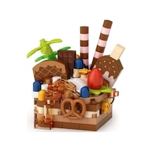 Mey İthalat Lz-8642 Çikolatalı Pasta 160 Parça Block Oyuncak-mini Poşet