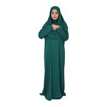 Zehranaz Namaz Elbisesi Kabe Yeşili Fermuarsız Namaz Elbisesi Çok Renkli