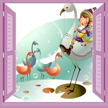 Çocuk Odası Bebek Odası Pencere Poster Duvar Kağıdı Kuşlar (498527174)