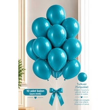 Latex Balon Seti 10'lu- Turkuaz Çok Renkli