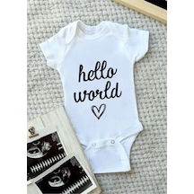 Tuğbababy Baby Hello World Zıbın Kız Erkek Beyaz