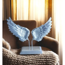 Kırılmaz Polyester,beyaz Renk Melek Kanadı Desenli Biblo