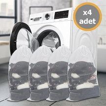 4 Adet Çamaşır Yıkama Filesi Ipli 35x45 Cm Büyük Boy Tr Diğer