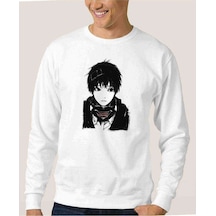 Anime Tokyo Ghoul Anteiku Baskılı Beyaz Erkek Örme Sweatshirt (530944550)