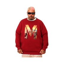 Mode Xl Büyük Beden Erkek Sweat Bisiklet M U25807 Bordo