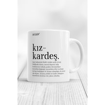 Kız Kardeş 3 Kupa Bardak Beyaz