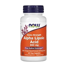 Now Foods Alpha Lipoic Acid+Grape Seed Extra Strength 600 Mg 60 Kapsül