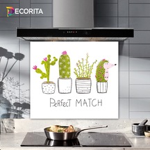 Decorita Cam Ocak Arkası Koruyucu | Perfect Match | 52cm x 60cm