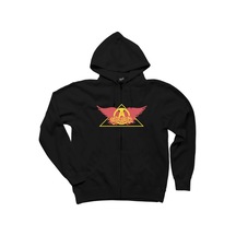Aerosmith Wing Siyah Fermuarlı Kapşonlu Sweatshirt