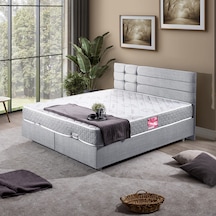 Viyana Çift Kişilik Baza Başlık Letto Yatak Seti - Açık Gri 150 x 200