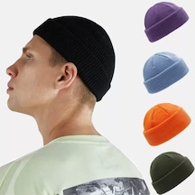 Külah Erkek Docker Örgü Bere Skullcap Hipster Şapka
